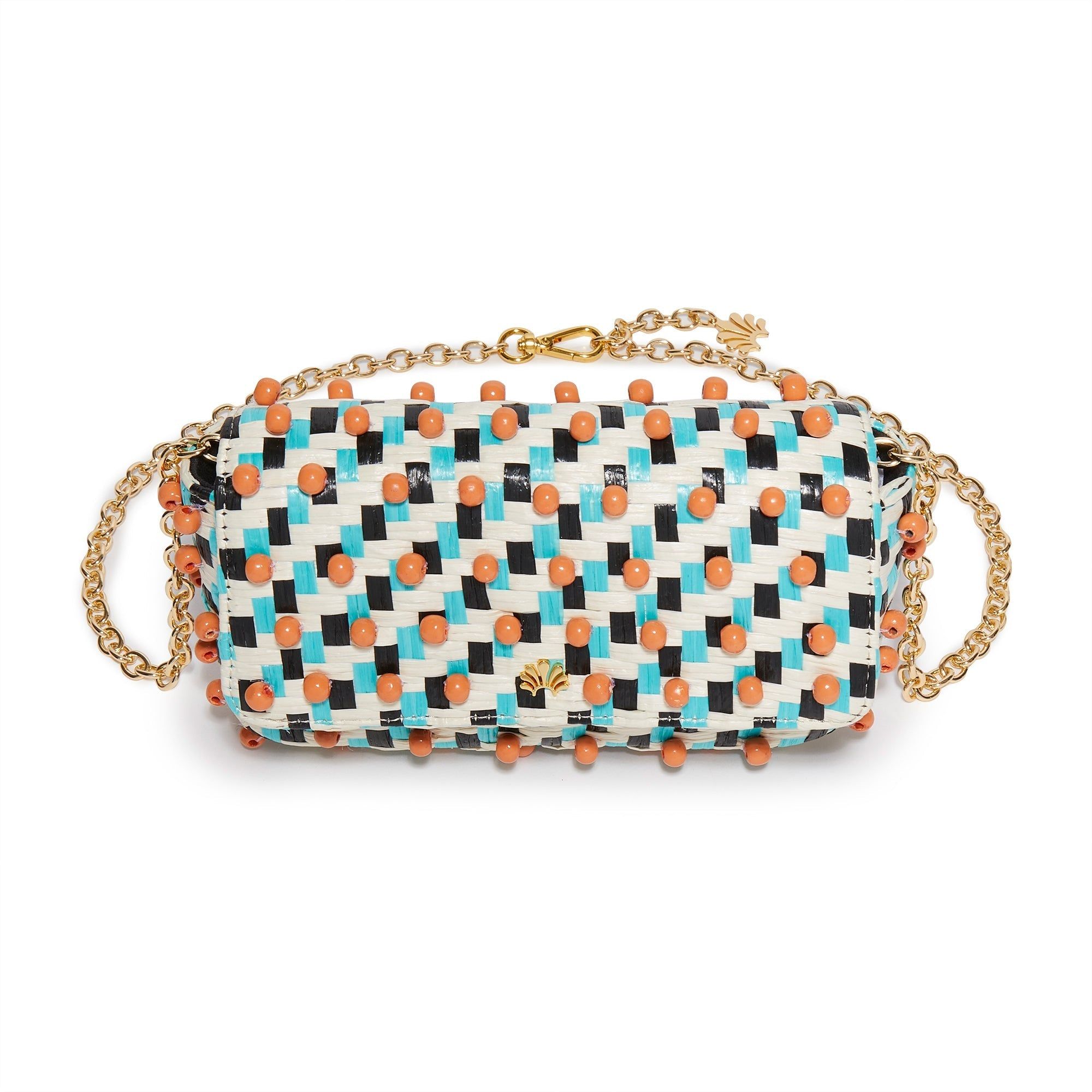 CORAL SUNSET BELEN RAFFIA WOVEN BELT BAG sold by Lele Sadoughi product image thumbnail 3