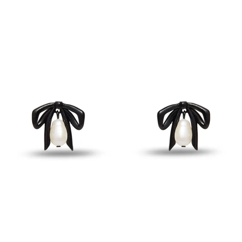 JET THE MET X LELE RENOIR BOW STUD EARRINGS sold by Lele Sadoughi