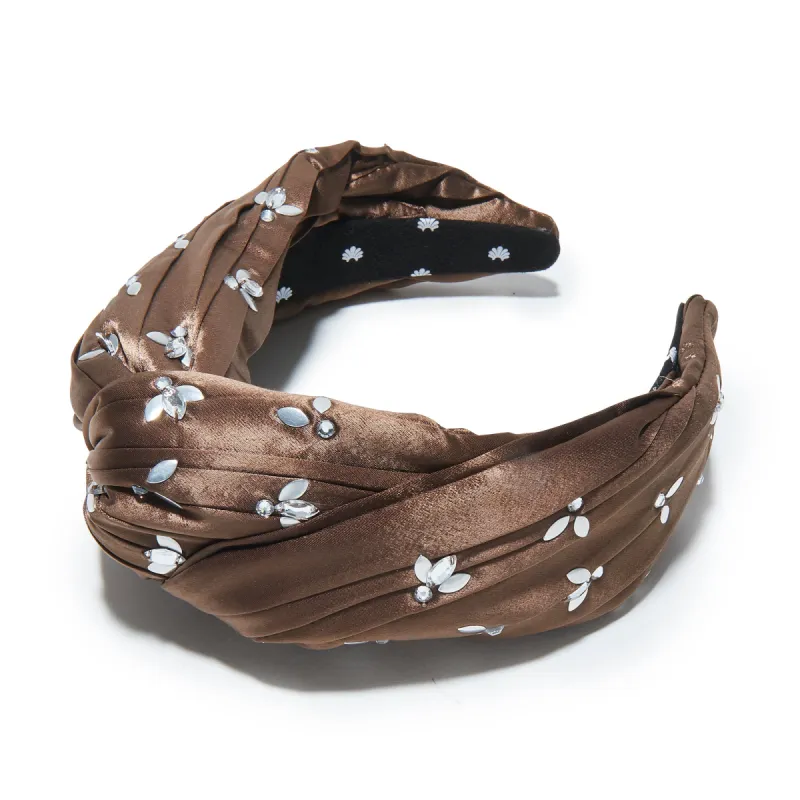 ROOTBEER CRYSTAL HONEYBEE GRETA HEADBAND sold by Lele Sadoughi