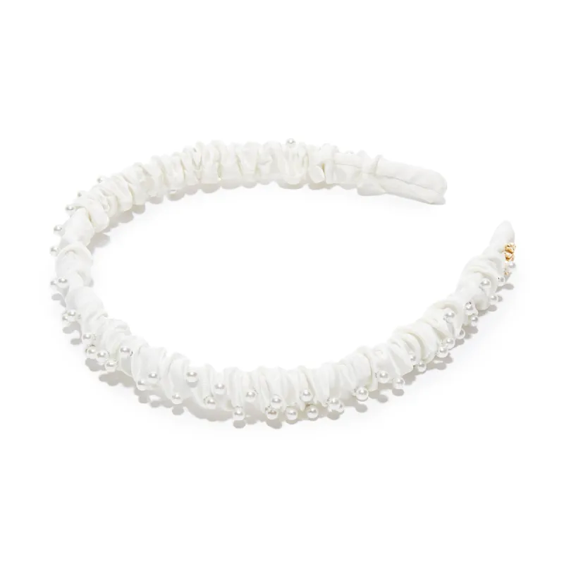 IVORY MIXED PEARL JESSIE HEADBAND sold by Lele Sadoughi