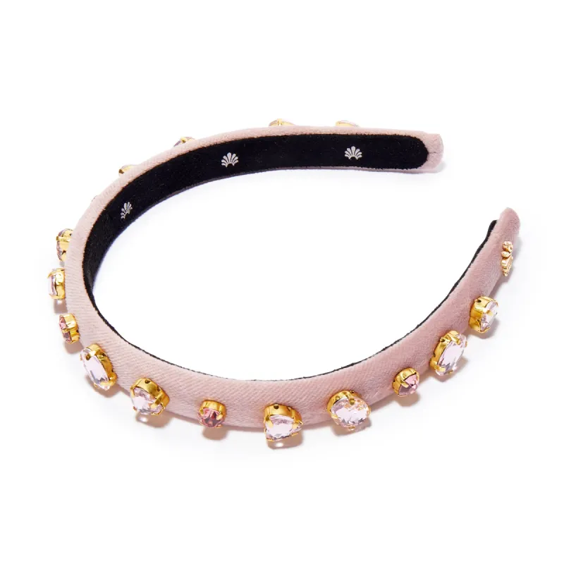 JUNE ALEXANDRITE HEART MIXED CRYSTAL VELVET GIGI HEADBAND sold by Lele Sadoughi