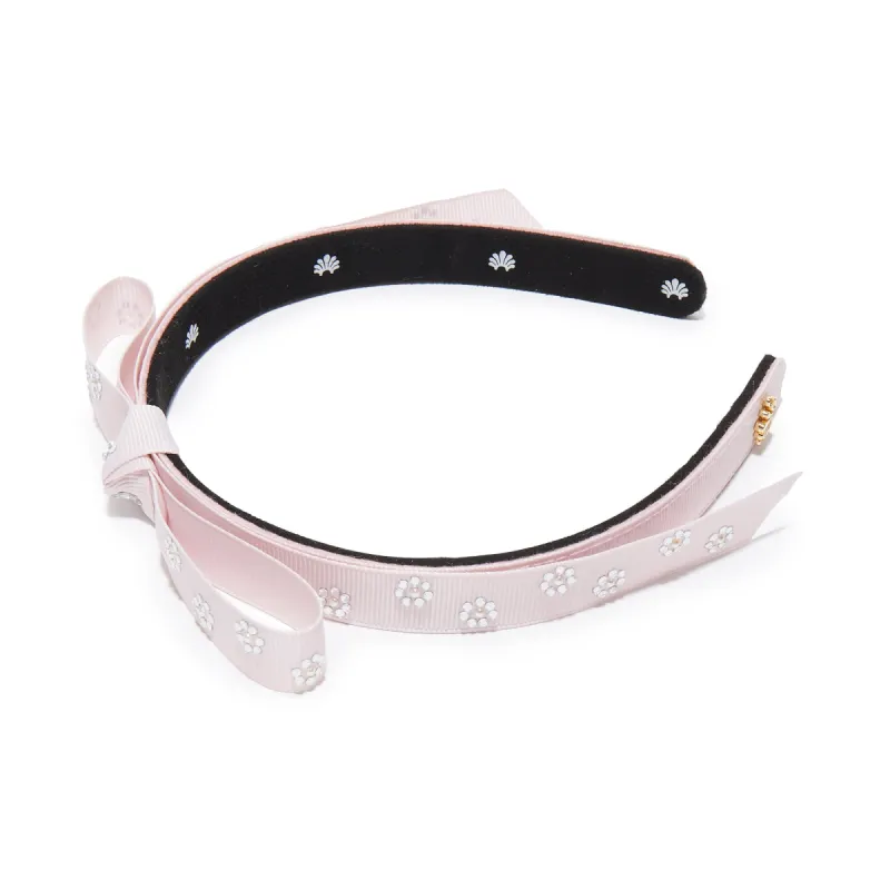 BLUSH EMBELLISHED BARDOT SLIM RIBBON
HEADBAND sold by Lele Sadoughi