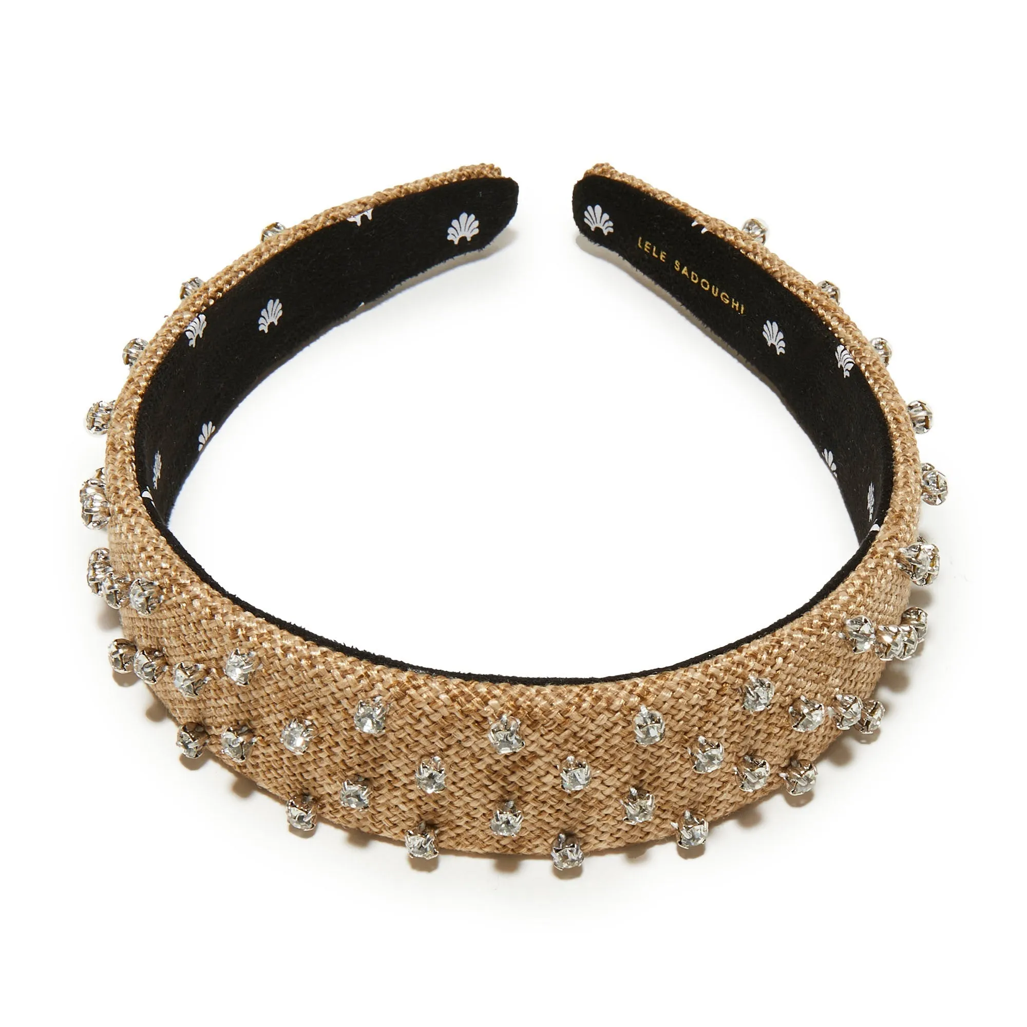 NATURAL CRYSTAL EMBELLISHED BESSETTE HEADBAND sold by Lele Sadoughi product image thumbnail 4