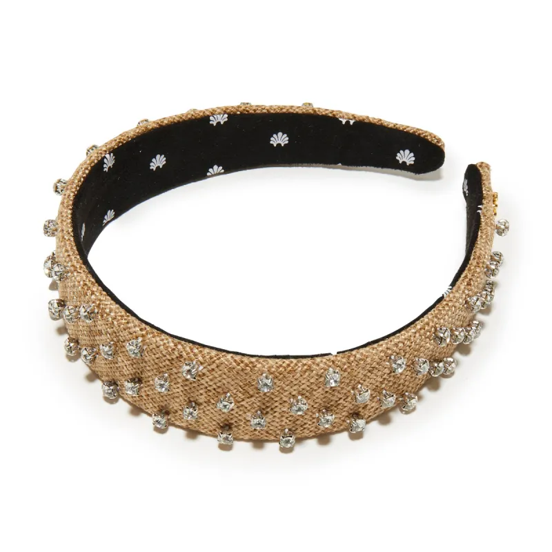 NATURAL CRYSTAL EMBELLISHED BESSETTE HEADBAND sold by Lele Sadoughi