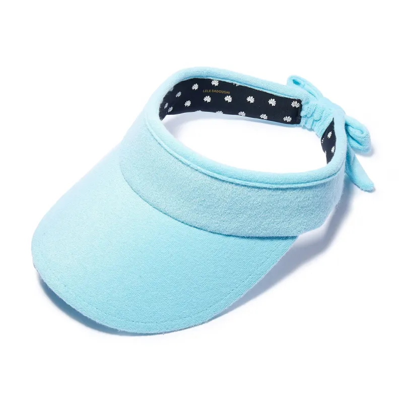AQUA BLUE BOW TIE VISOR sold by Lele Sadoughi