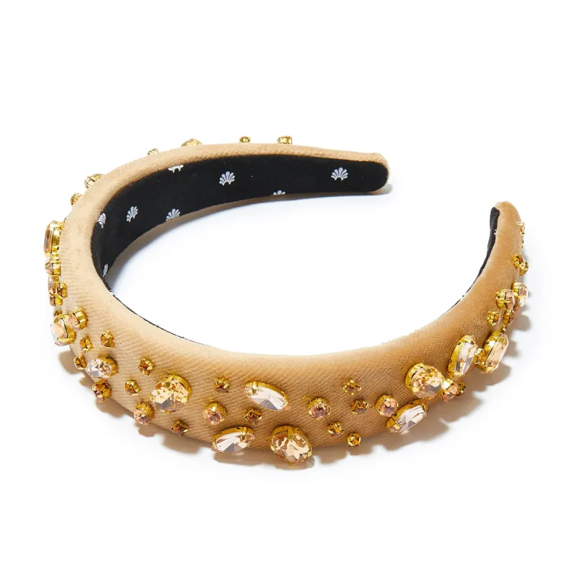 HONEY CRYSTAL EMBELLISHED ALICE HEADBAND sold by Lele Sadoughi