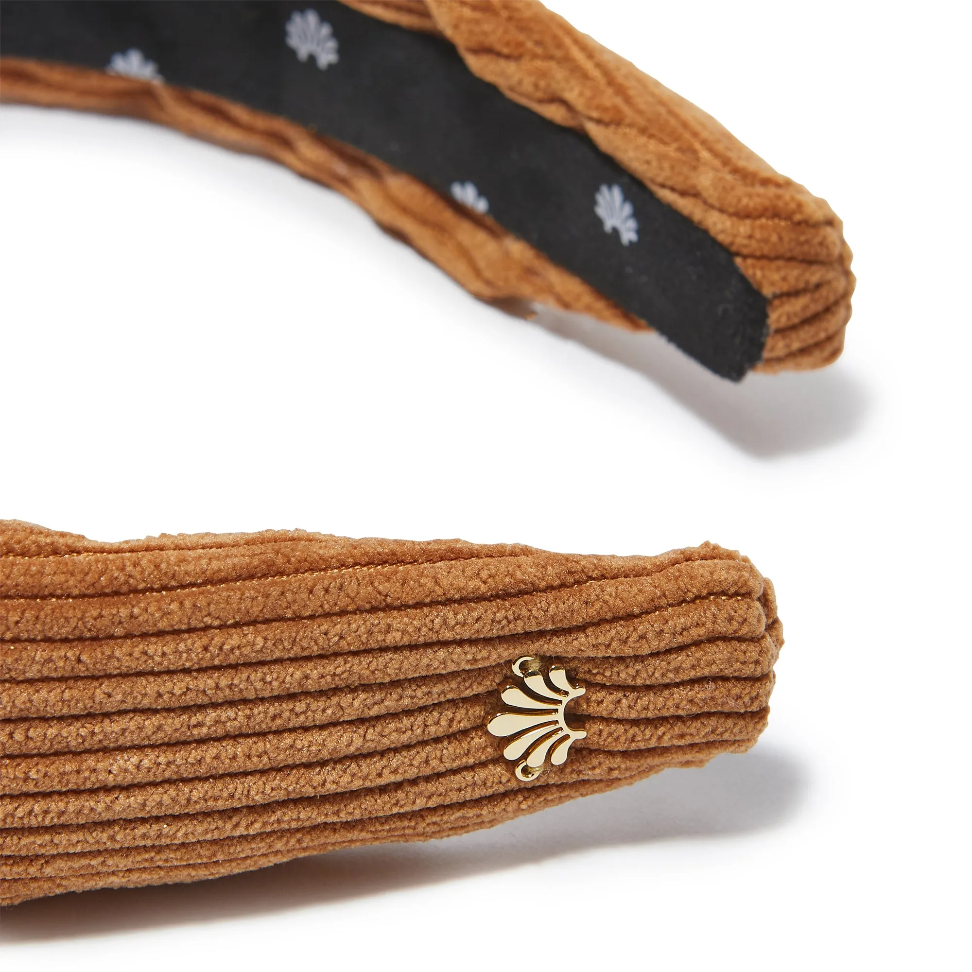 CAMEL CORDUROY SLIM KNOTTED HEADBAND sold by Lele Sadoughi product image thumbnail 3