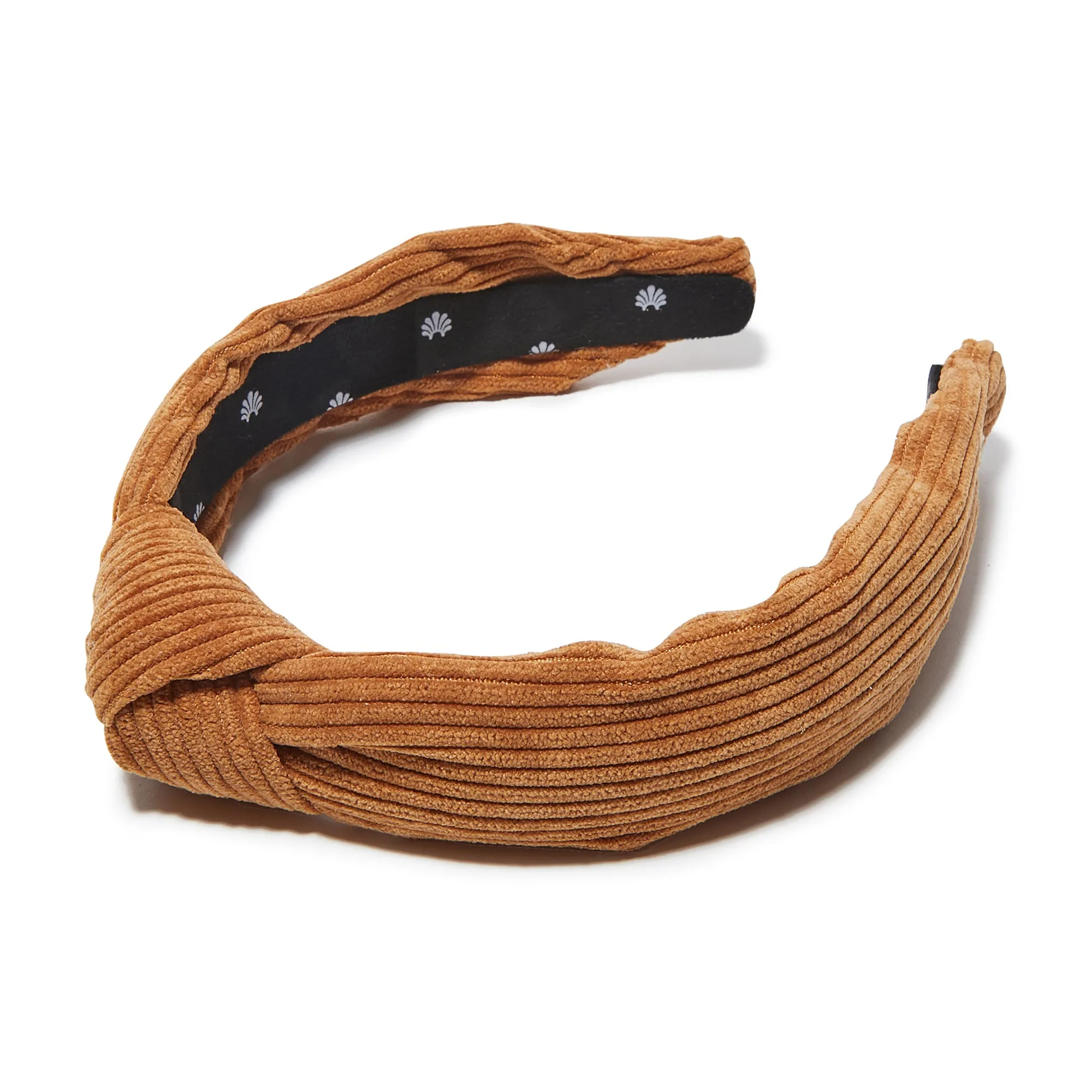 CAMEL CORDUROY SLIM KNOTTED HEADBAND sold by Lele Sadoughi