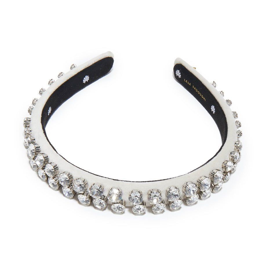 SILVER SNOW SWAROVSKI® CRYSTAL MELANGE GIGI sold by Lele Sadoughi product image thumbnail 4