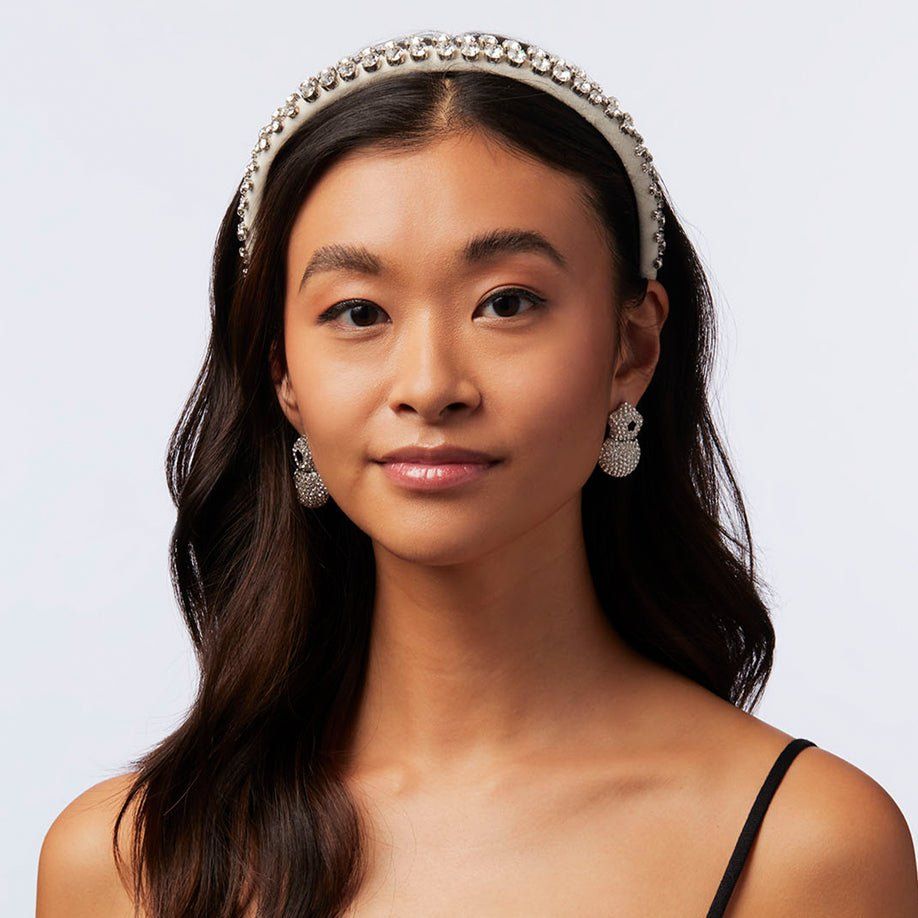 SILVER SNOW SWAROVSKI® CRYSTAL MELANGE GIGI sold by Lele Sadoughi product image thumbnail 2