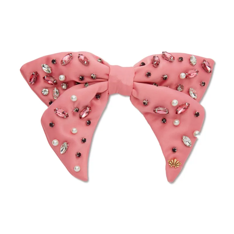 ROSE CRYSTAL CLUSTER EMBELLISHED BOW BARRETTE sold by Lele Sadoughi