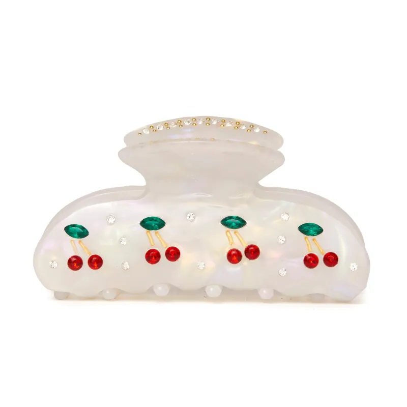 MOTHER OF PEARL VERY CHERRY CRYSTAL CLAW CLIP sold by Lele Sadoughi