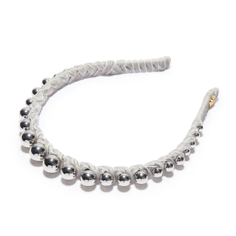 SILVER GRADUATED BEAD HEADBAND sold by Lele Sadoughi