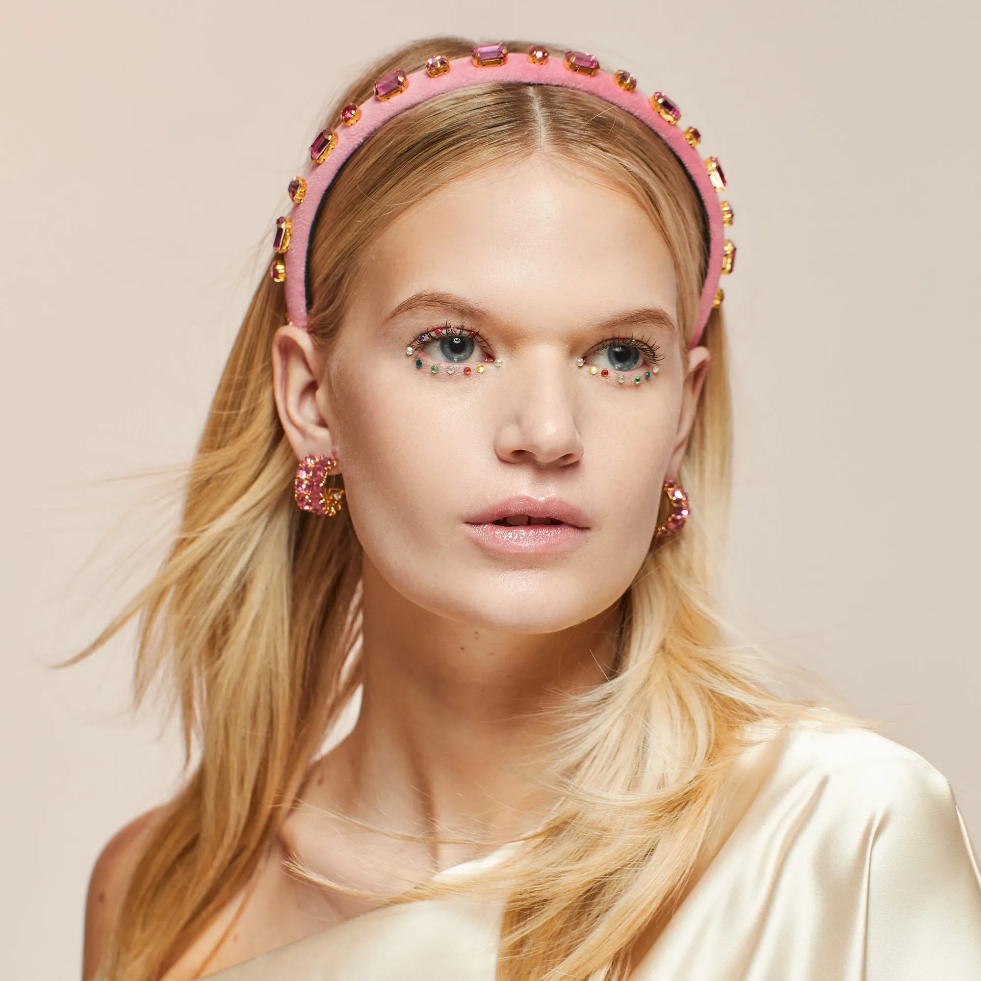 OCTOBER TOURMALINE RECTANGLE CRYSTAL VELVET GIGI HEADBAND sold by Lele Sadoughi product image thumbnail 2