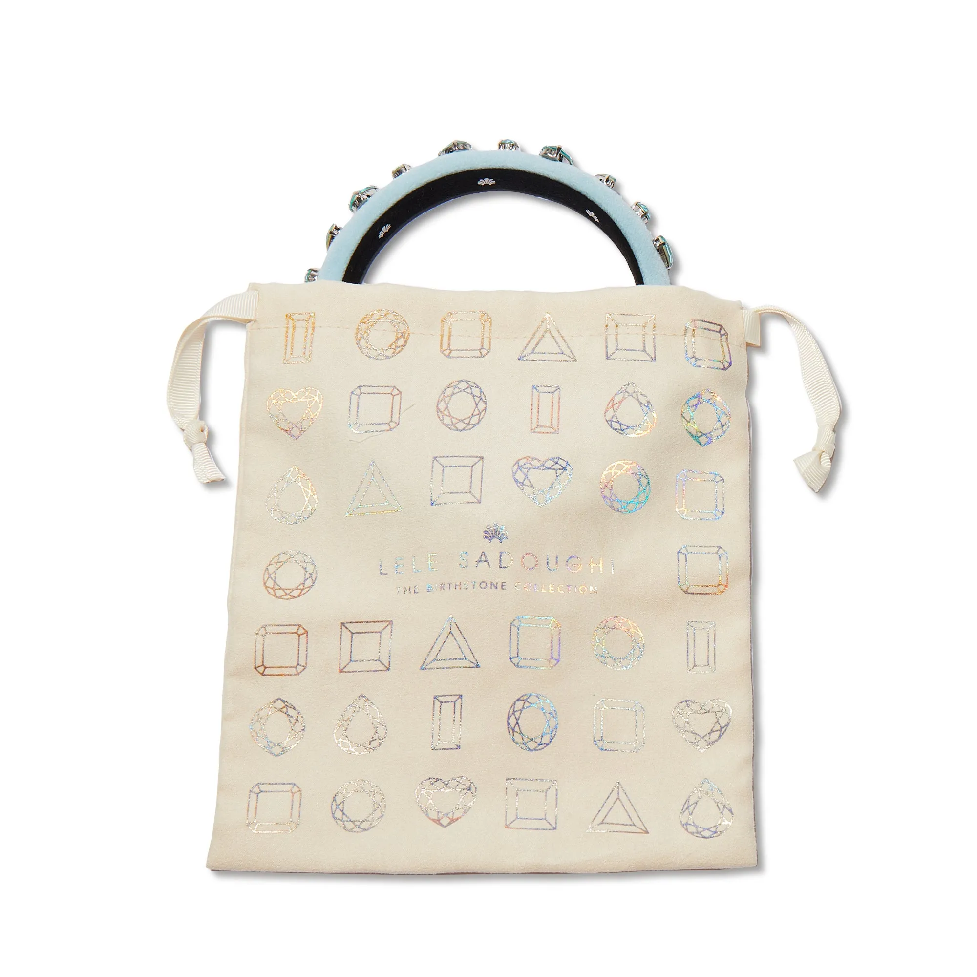 OCTOBER TOURMALINE RECTANGLE CRYSTAL VELVET GIGI HEADBAND sold by Lele Sadoughi product image thumbnail 4