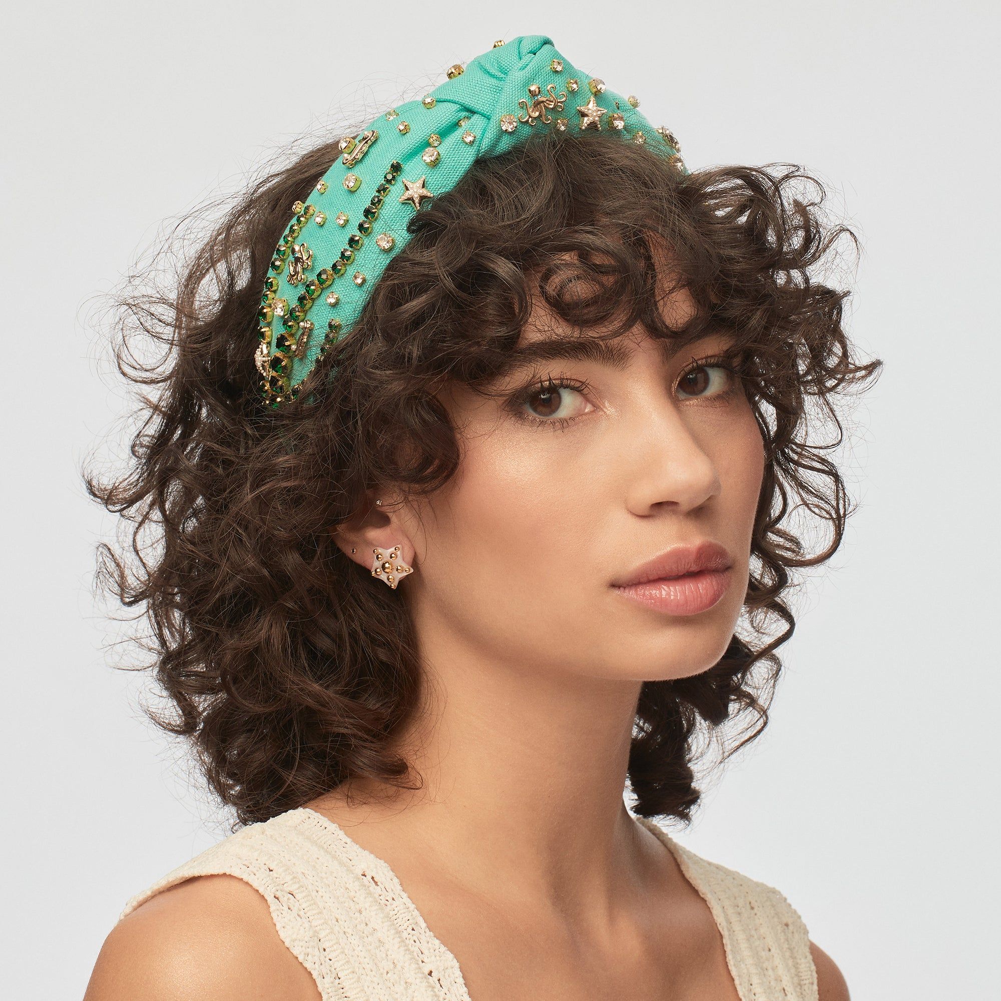 LAGOON SEA LIFE CRYSTAL KNOTTED HEADBAND sold by Lele Sadoughi product image thumbnail 4