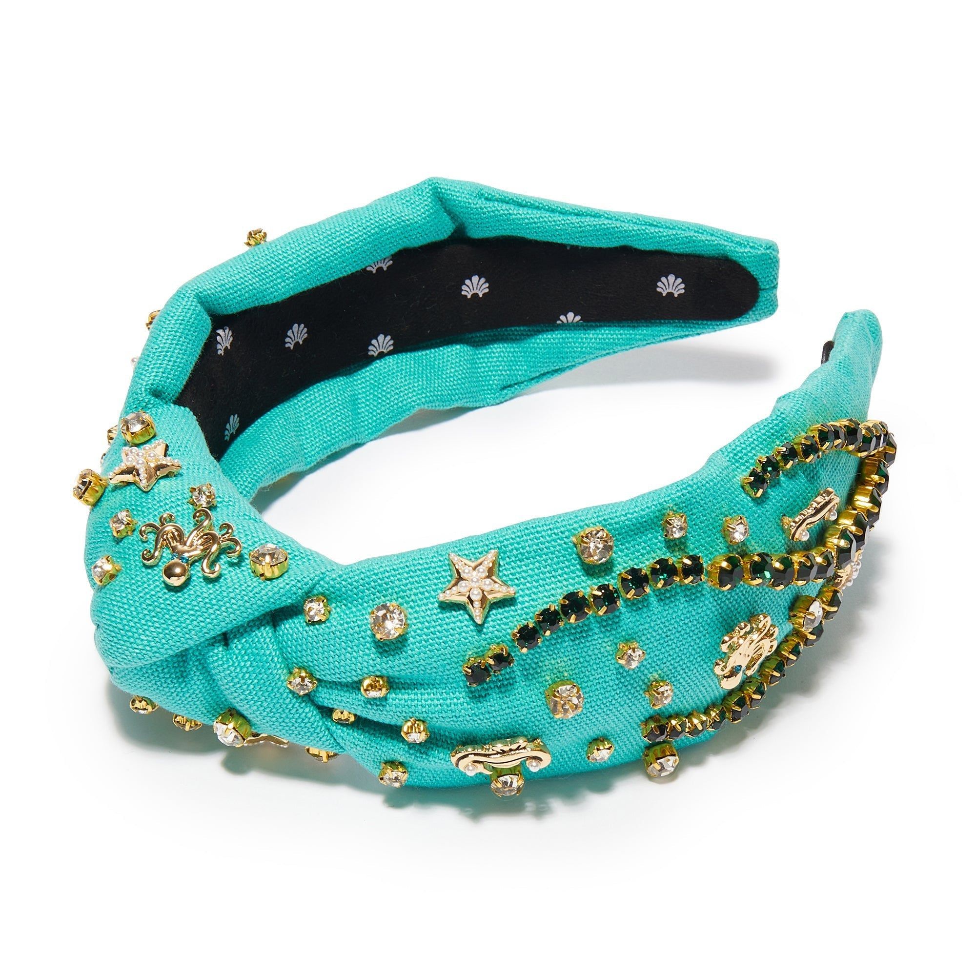 LAGOON SEA LIFE CRYSTAL KNOTTED HEADBAND sold by Lele Sadoughi