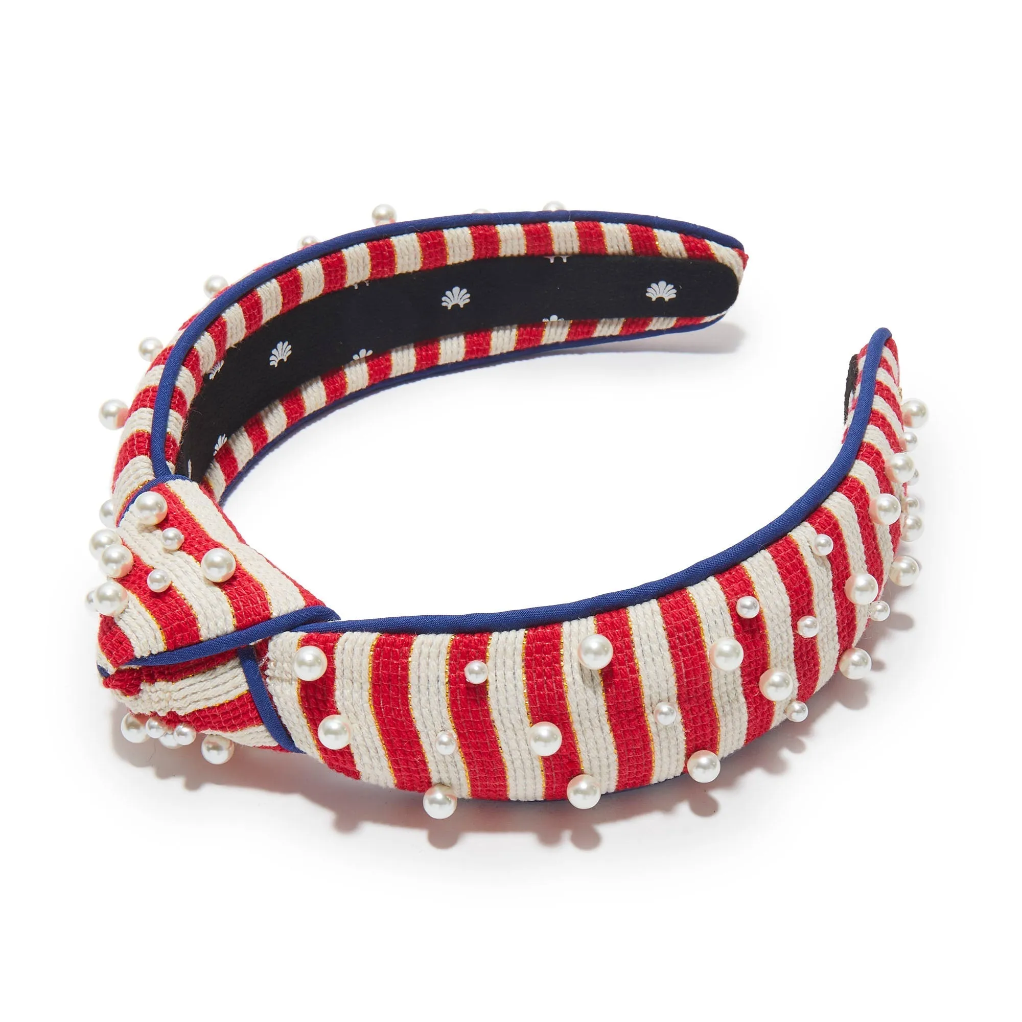 MULTI STRIPE PEARL SLIM KNOTTED HEADBAND sold by Lele Sadoughi