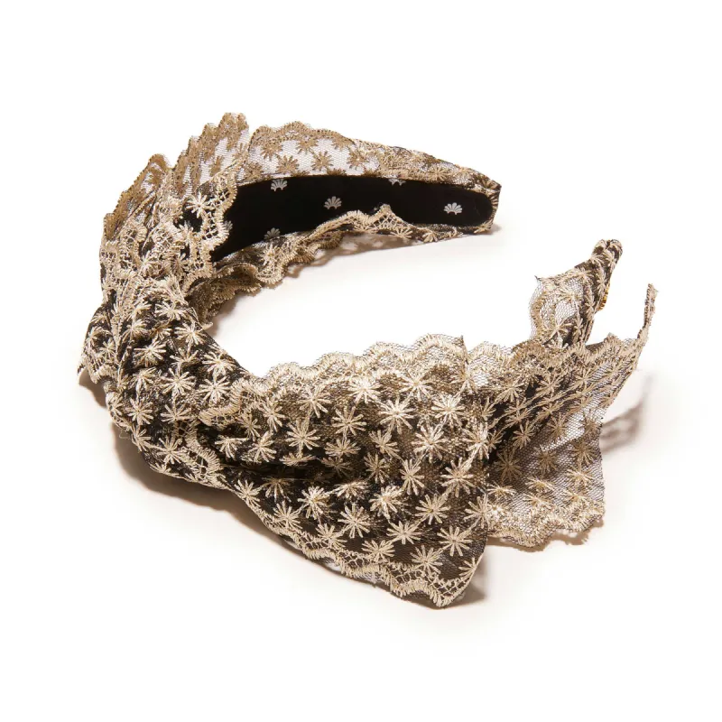 JET SHIRLEY LACE RIBBON HEADBAND sold by Lele Sadoughi