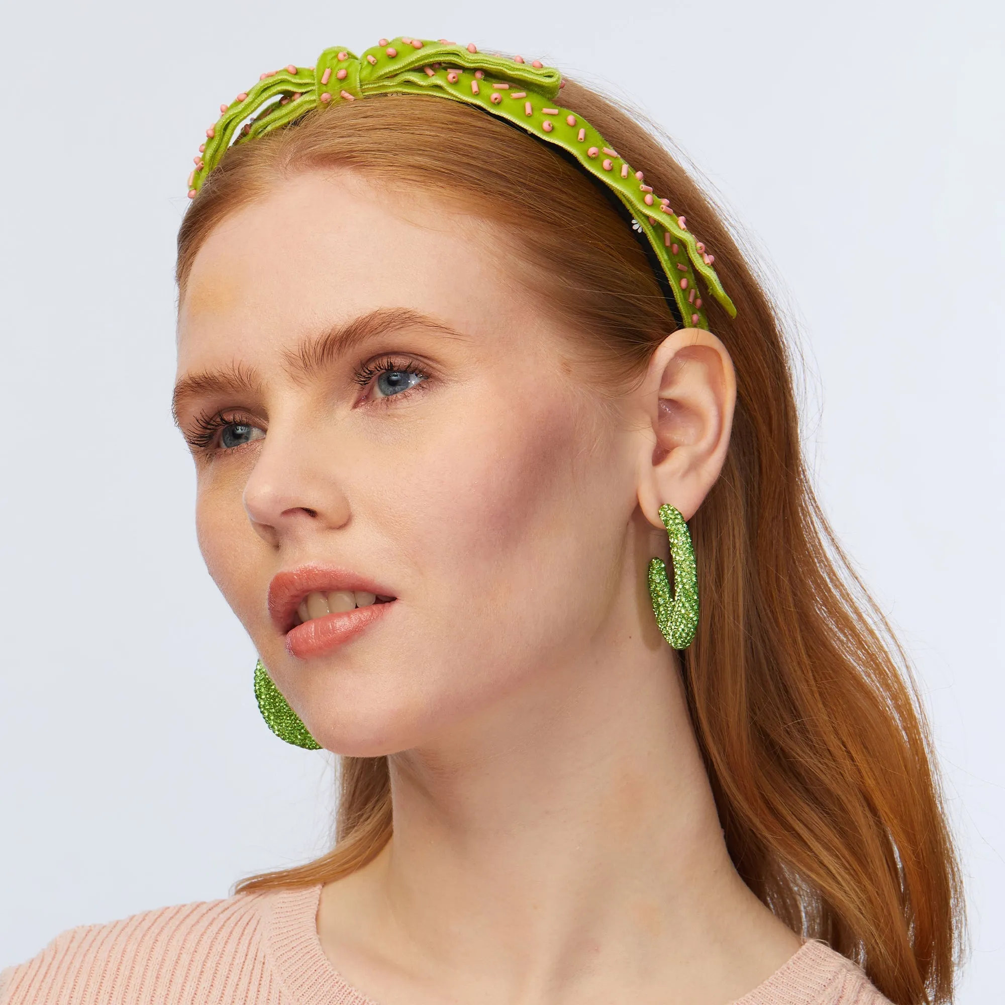 PARAKEET EMBELLISHED BARDOT SLIM RIBBON HEADBAND sold by Lele Sadoughi product image thumbnail 4