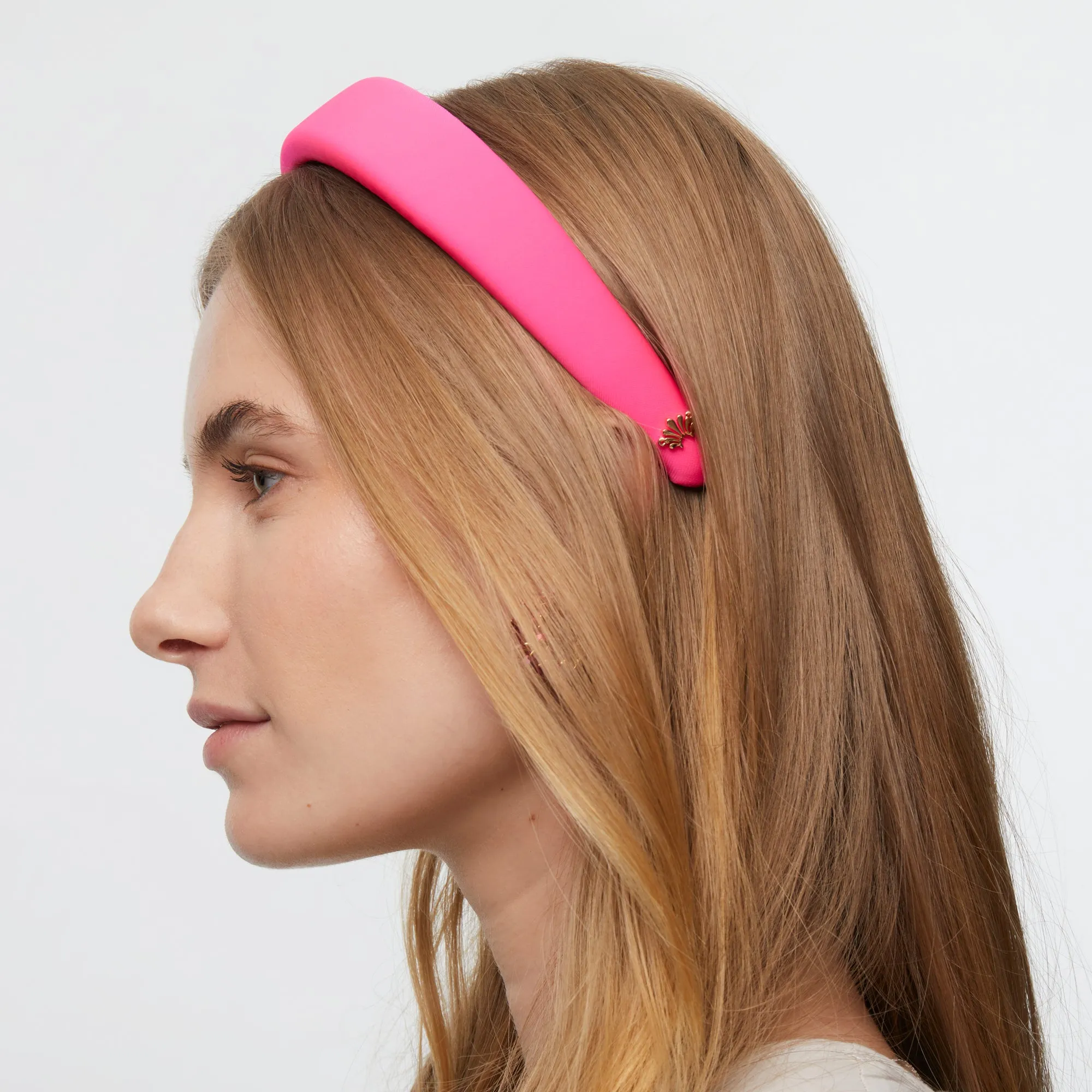 FUSCHIA NEOPRENE ALICE HEADBAND sold by Lele Sadoughi product image thumbnail 4
