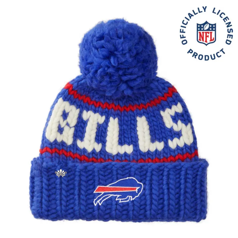 BUFFALO BILLS LELE SADOUGHI X NFL ROYAL BLUE BEANIE YARN POM sold by Lele Sadoughi