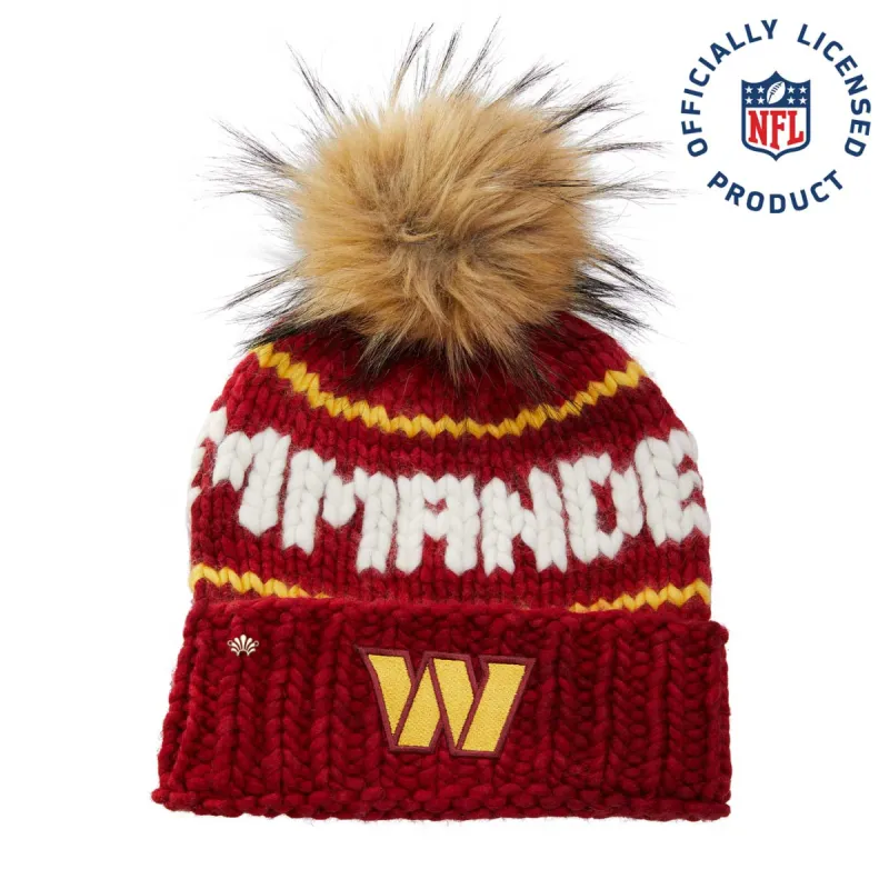 WASHINGTON COMMANDERS LELE SADOUGHI X NFL RED BEANIE FAUX FUR POM sold by Lele Sadoughi