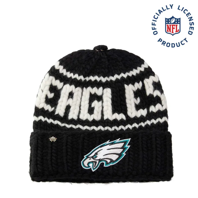 PHILADELPHIA EAGLES LELE SADOUGHI X NFL BLACK BEANIE sold by Lele Sadoughi