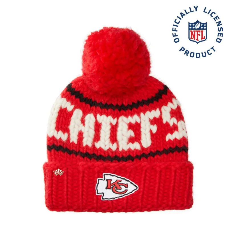 KANSAS CITY CHIEFS LELE SADOUGHI X NFL RED BEANIE YARN POM sold by Lele Sadoughi