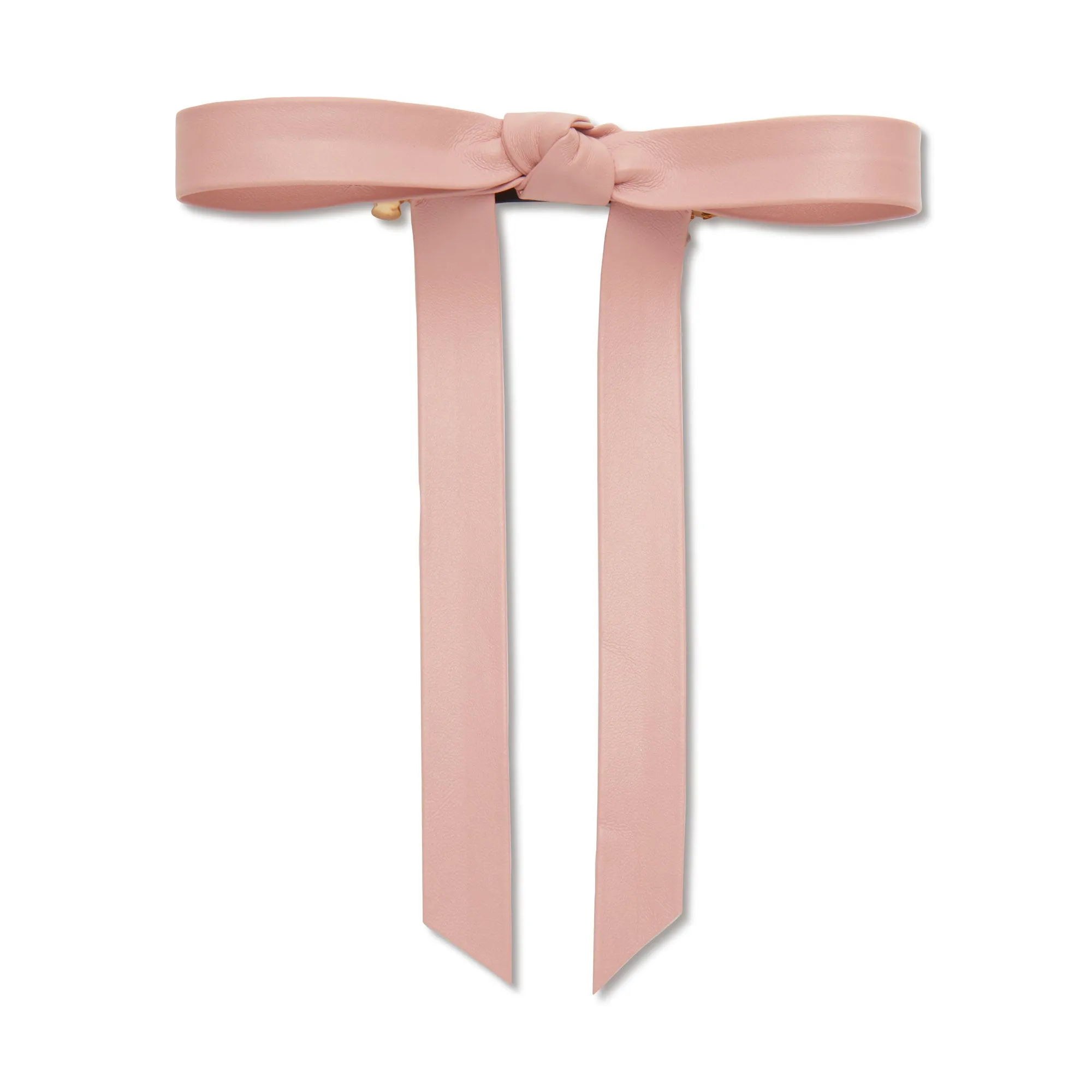 BLUSH BARDOT FAUX LEATHER BOW BARRETTE sold by Lele Sadoughi