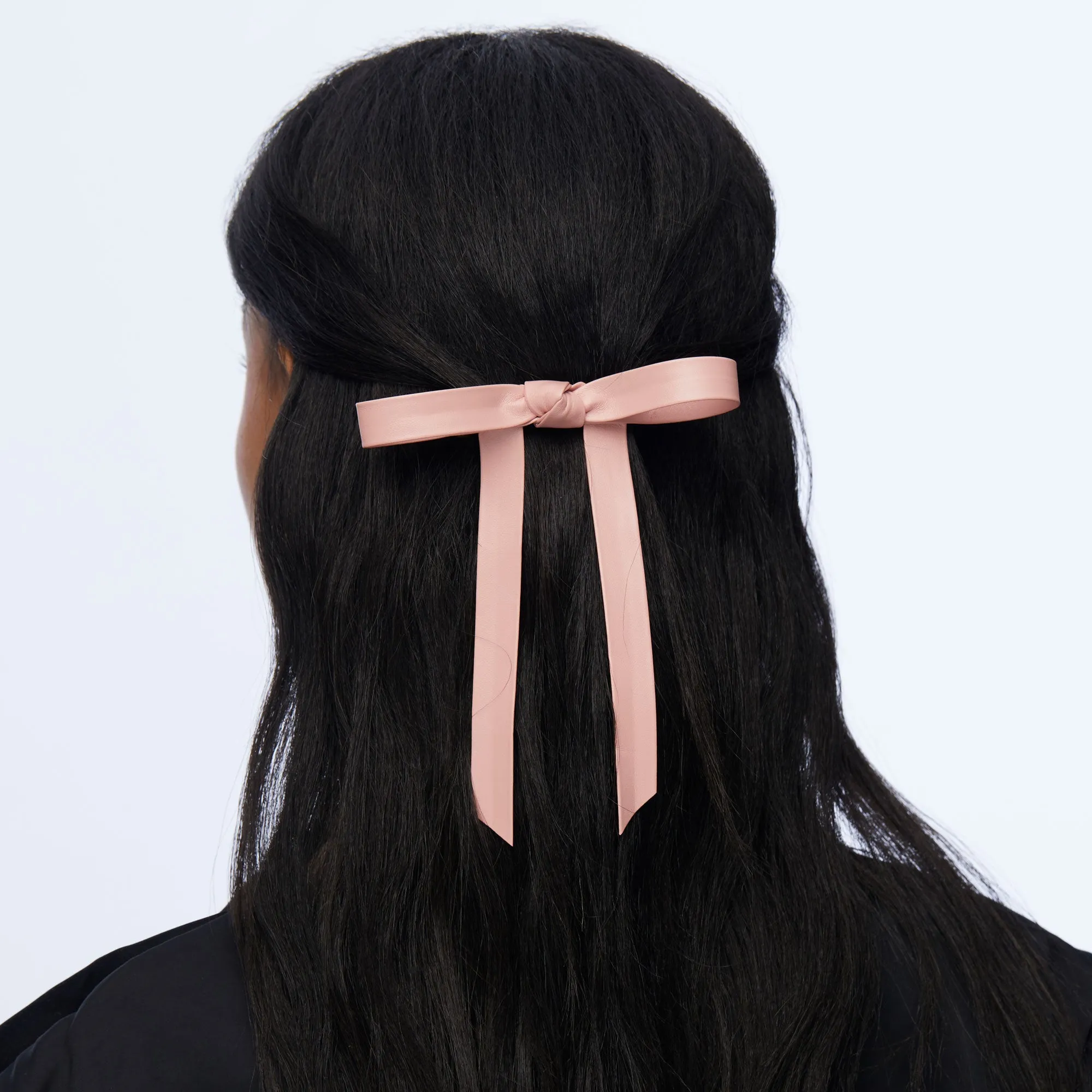 BLUSH BARDOT FAUX LEATHER BOW BARRETTE sold by Lele Sadoughi product image thumbnail 2