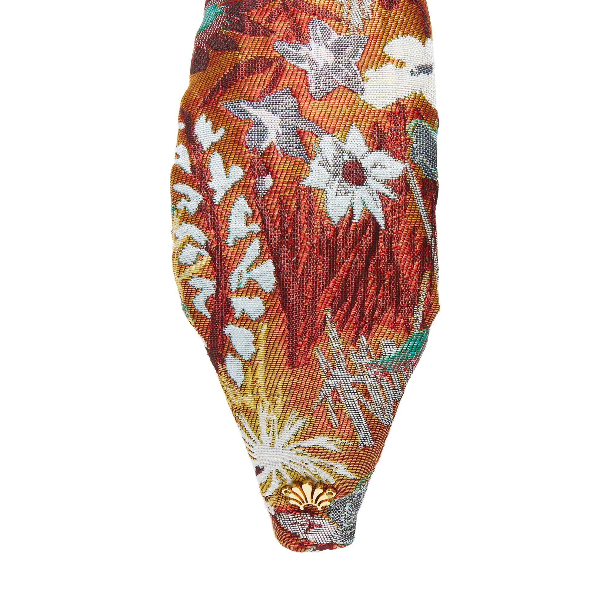 FLORAL RUST BROCADE KNOTTED HEADBAND sold by Lele Sadoughi product image thumbnail 5