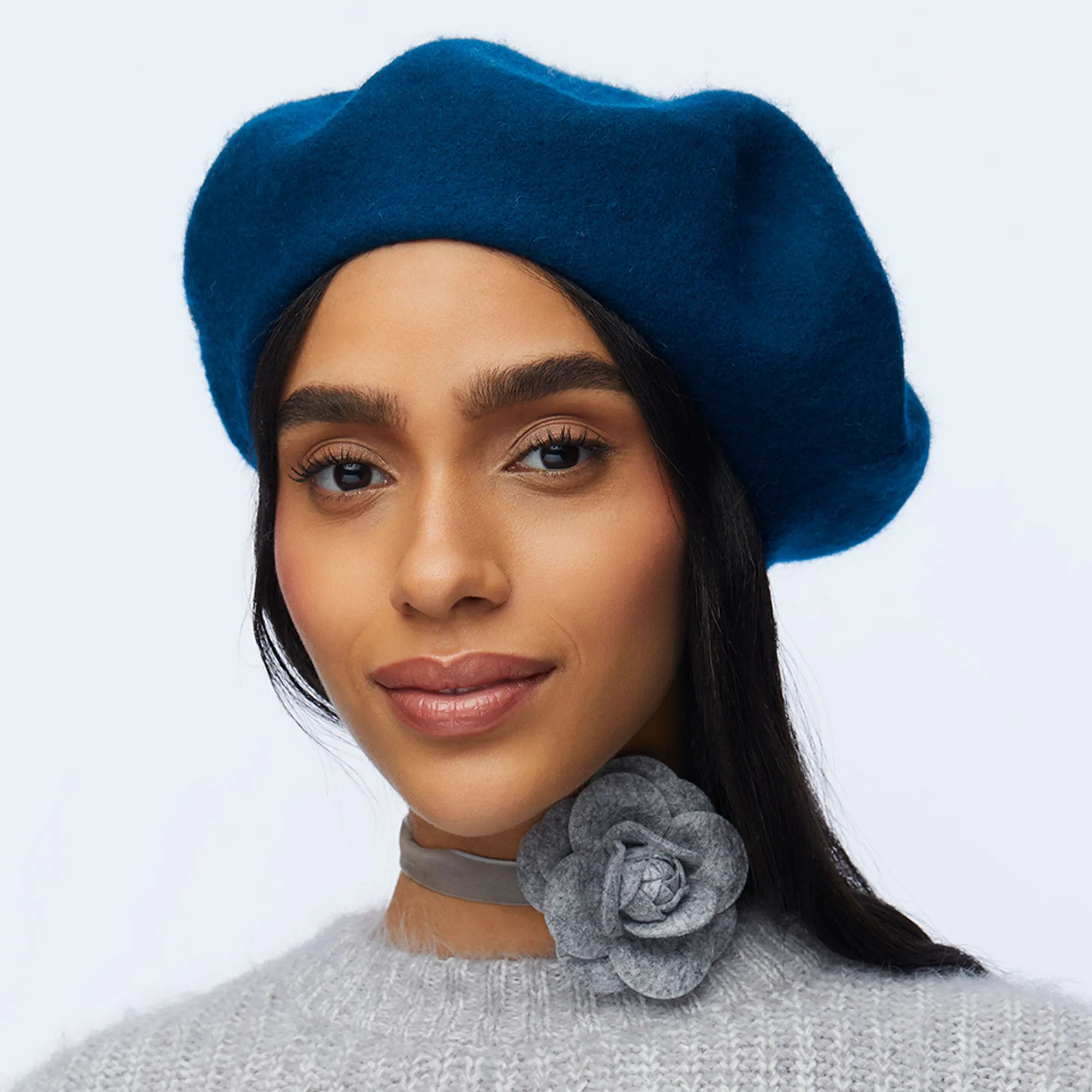 TEAL WOOL FELT BERET sold by Lele Sadoughi product image thumbnail 2