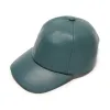 CHARCOAL FAUX LEATHER BASEBALL CAP sold by Lele Sadoughi
