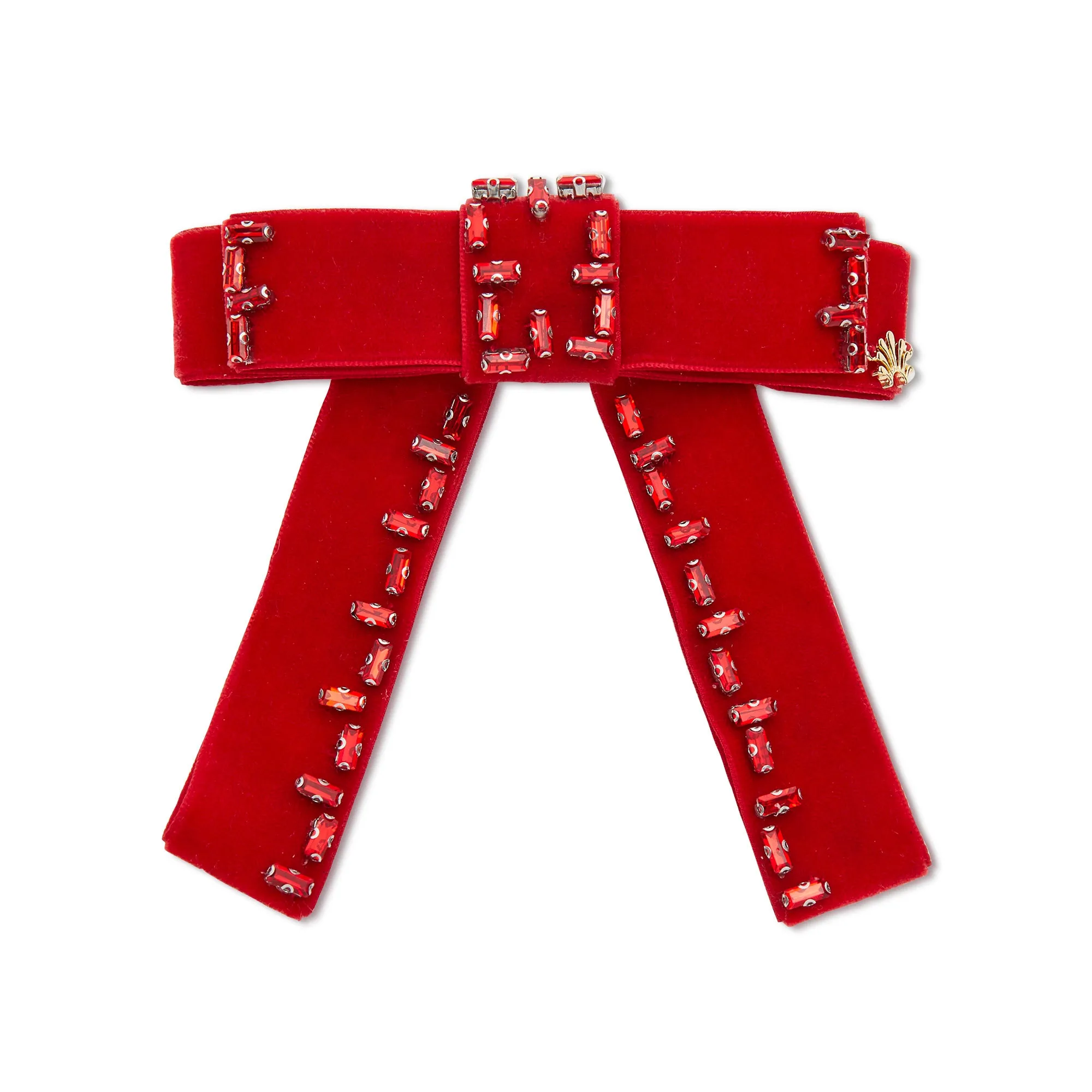 RED KATE CRYSTAL BOW BARRETTE sold by Lele Sadoughi