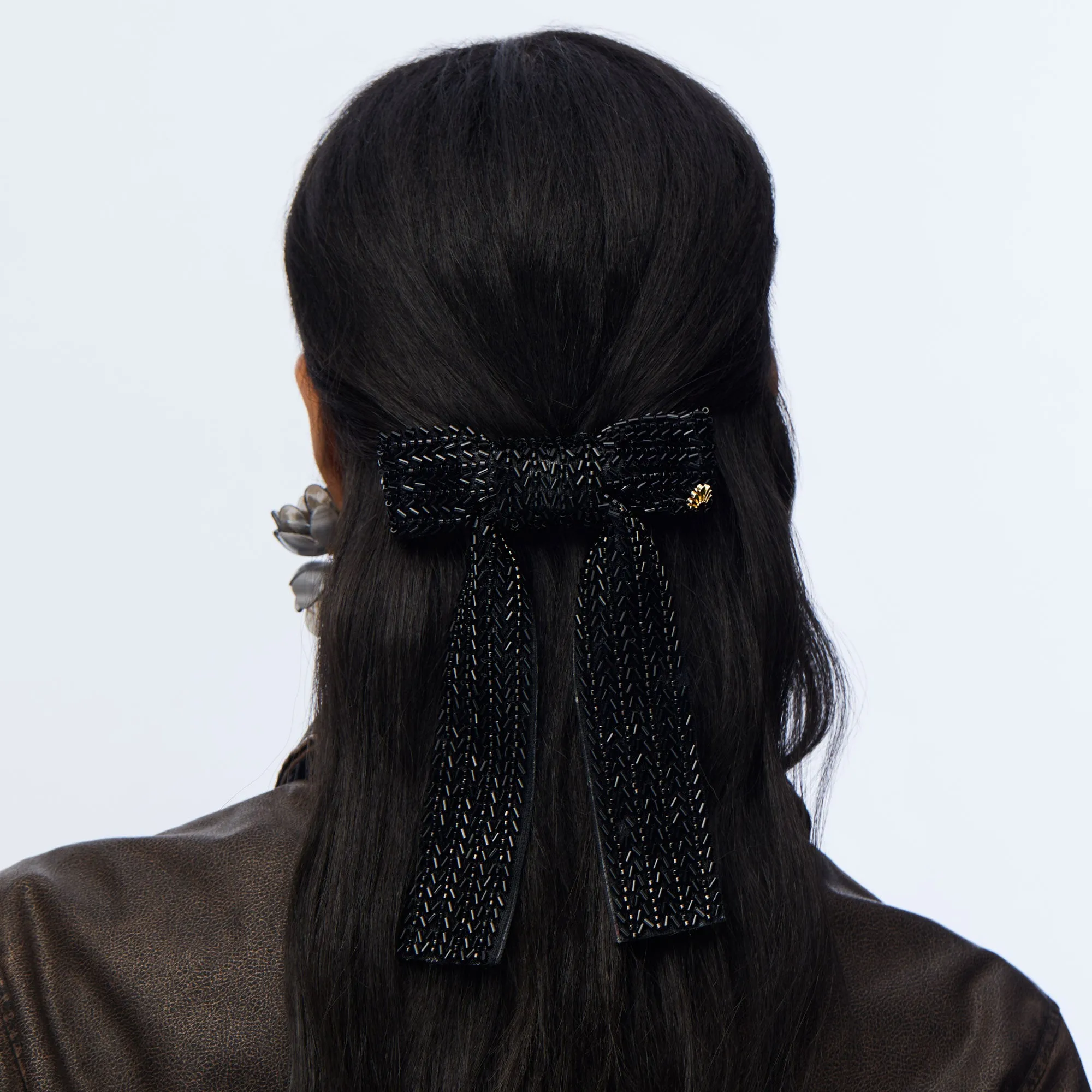 JET MARGOT BEADED BOW BARRETTE sold by Lele Sadoughi product image thumbnail 2