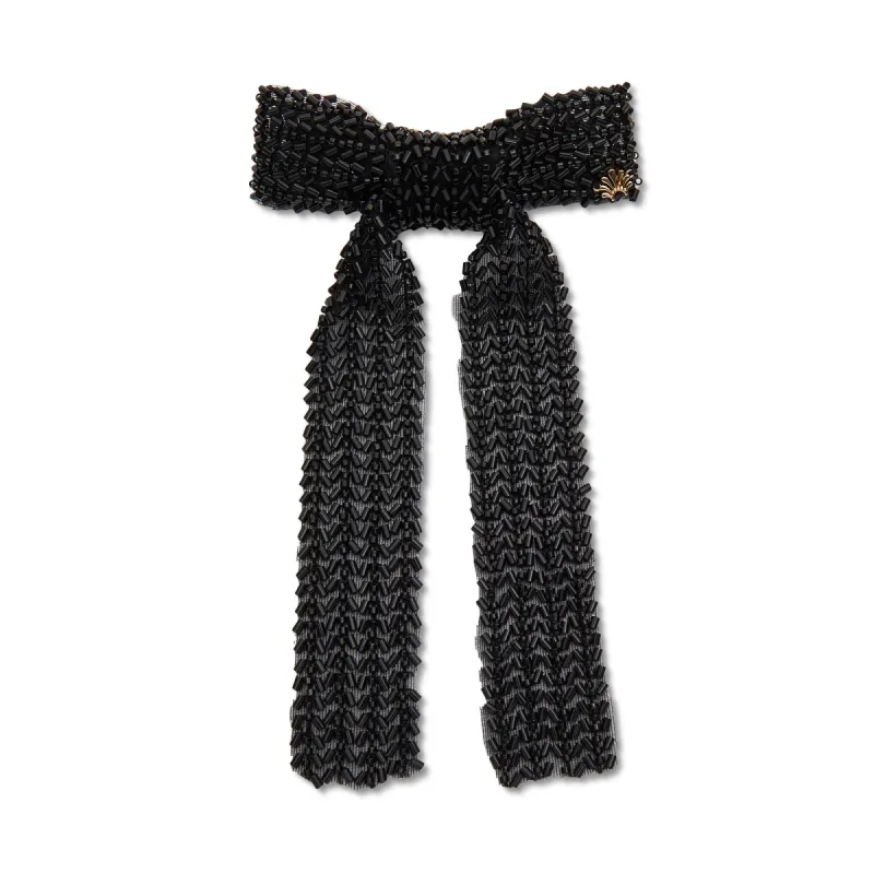 JET MARGOT BEADED BOW BARRETTE sold by Lele Sadoughi