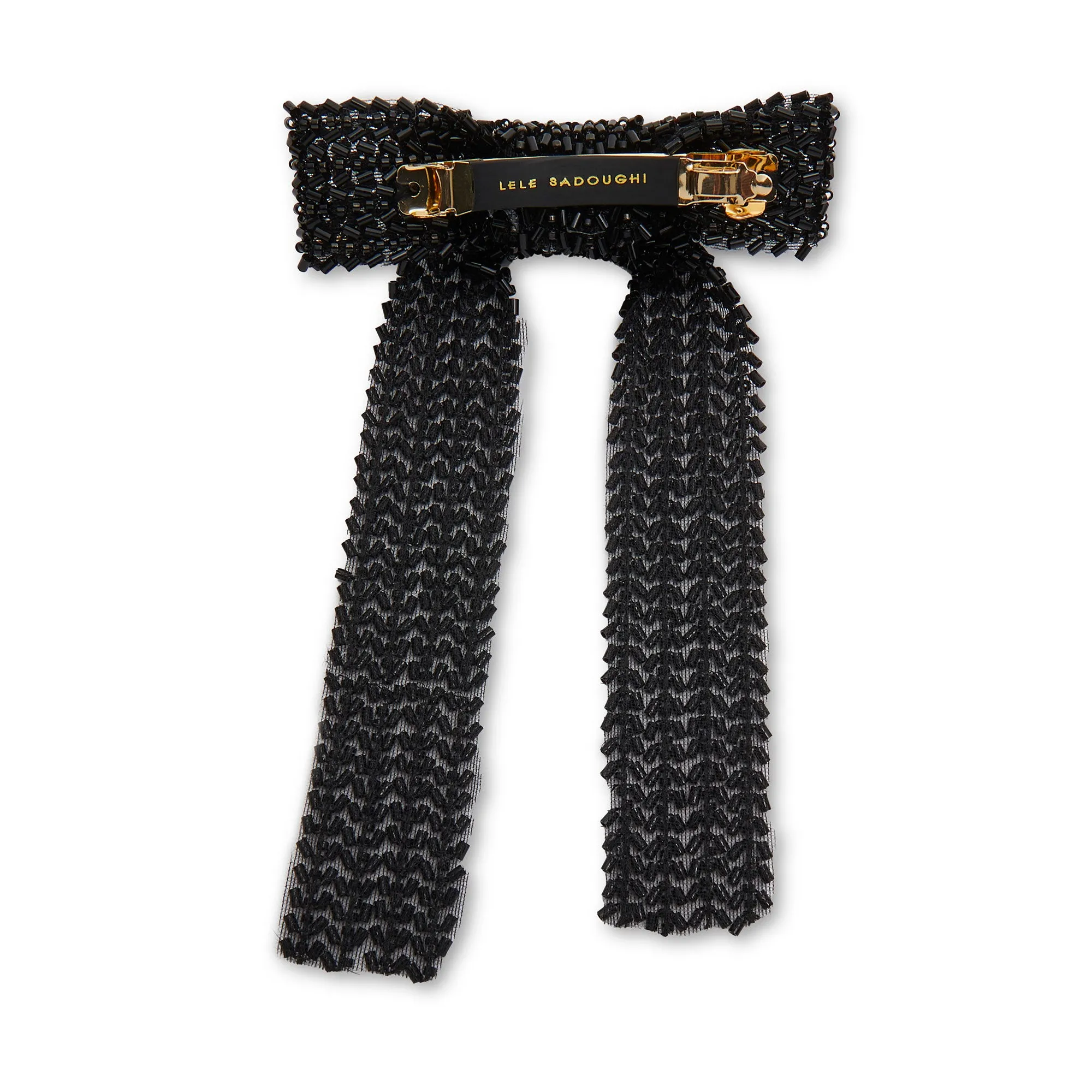 JET MARGOT BEADED BOW BARRETTE sold by Lele Sadoughi product image thumbnail 3