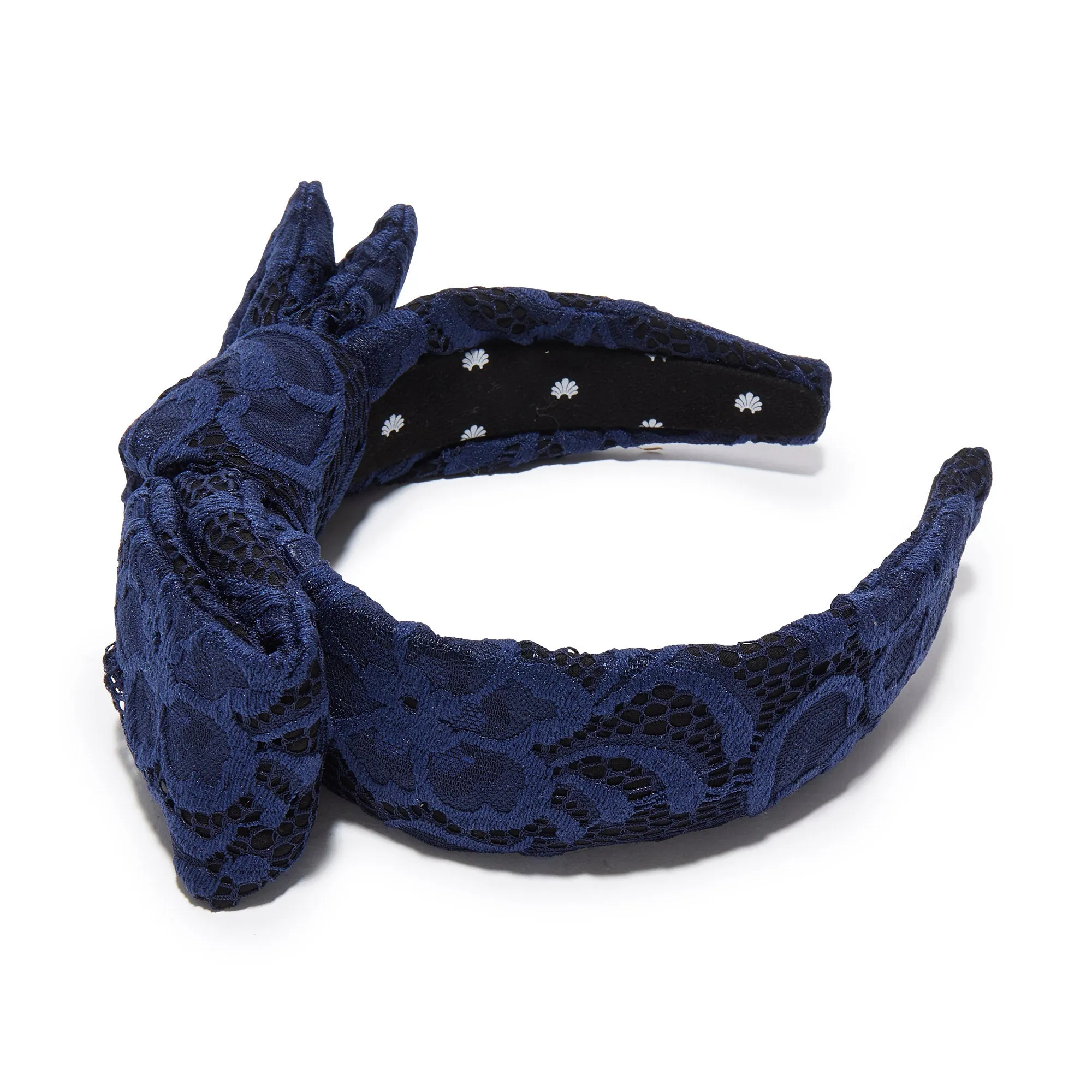 MIDNIGHT LACE PRINTED HOLLY HEADBAND sold by Lele Sadoughi