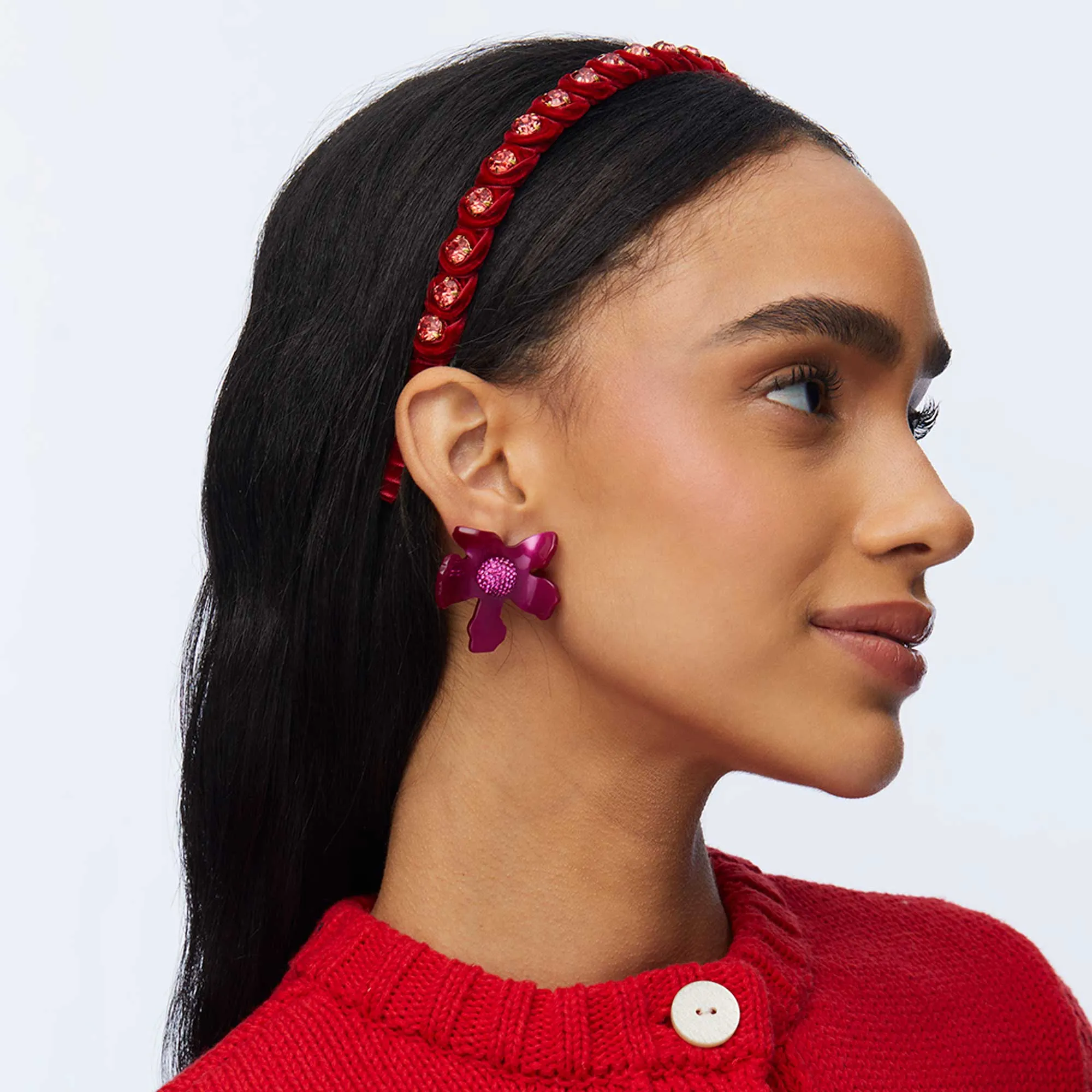 MERLOT GRADUATED CRYSTAL HEADBAND sold by Lele Sadoughi product image thumbnail 4