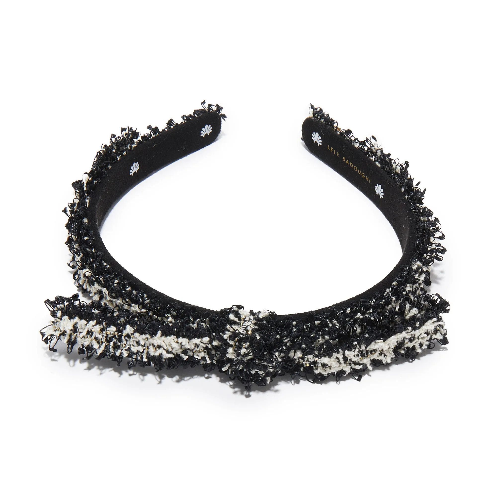 JET TWEED BARDOT RIBBON SLIM HEADBAND sold by Lele Sadoughi product image thumbnail 3