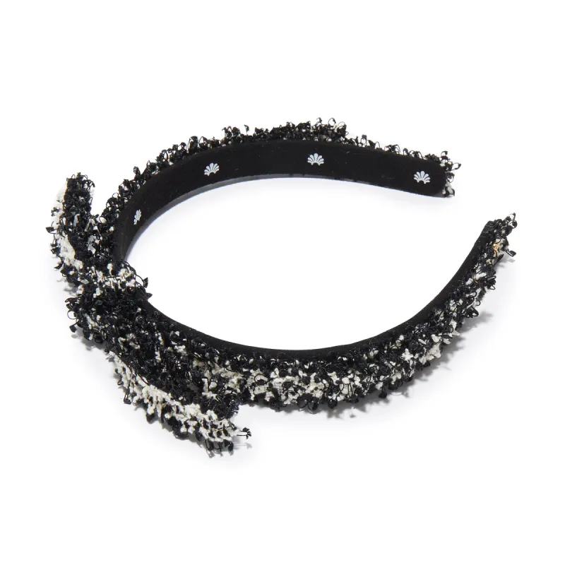 JET TWEED BARDOT RIBBON SLIM HEADBAND sold by Lele Sadoughi