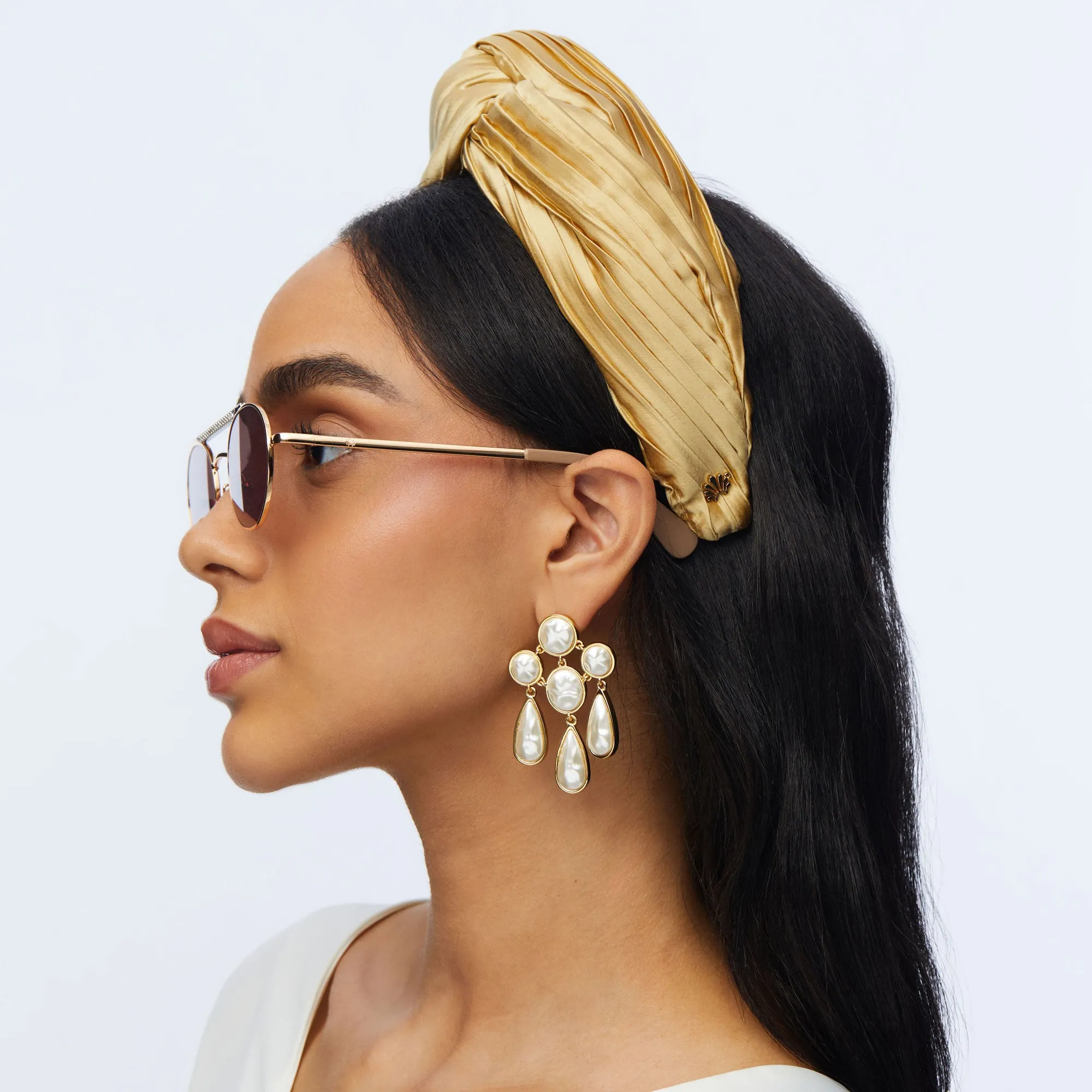 GOLD GRETA HEADBAND sold by Lele Sadoughi product image thumbnail 4