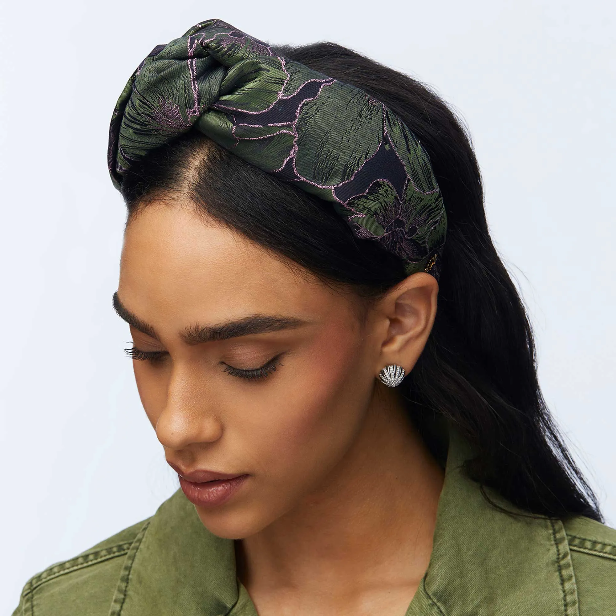 GARDEN FLORAL PRINTED GRETA HEADBAND sold by Lele Sadoughi product image thumbnail 4