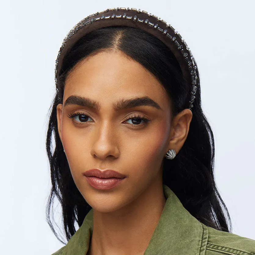 CHARCOAL ALICE CRYSTAL EDGE HEADBAND sold by Lele Sadoughi product image thumbnail 2