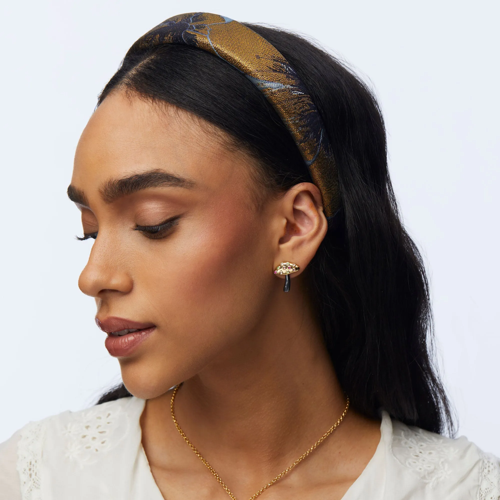 FRENCH BLUE FLORAL ALICE HEADBAND sold by Lele Sadoughi product image thumbnail 2