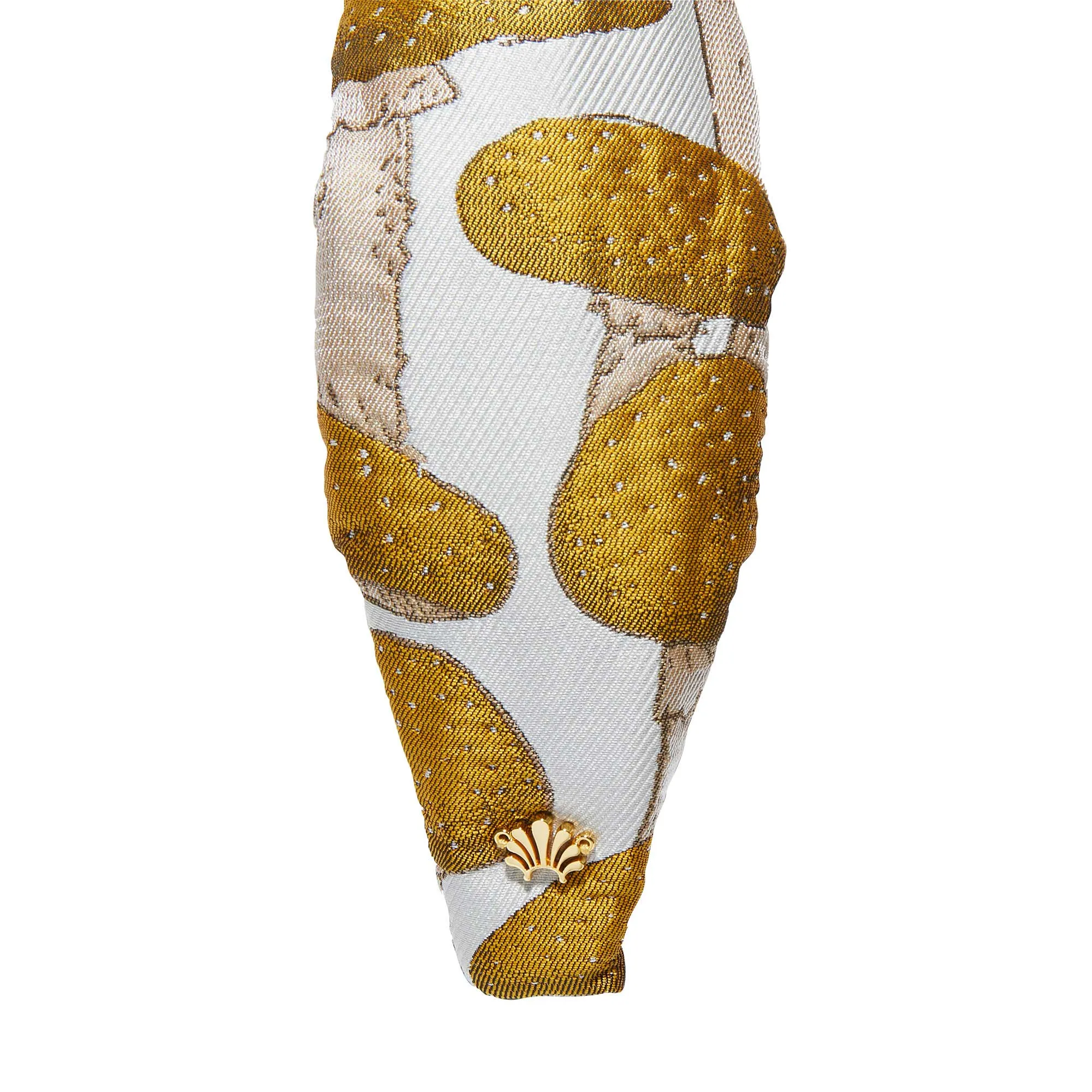 SAFFRON MUSHROOM BROCADE KNOTTED HEADBAND sold by Lele Sadoughi product image thumbnail 4