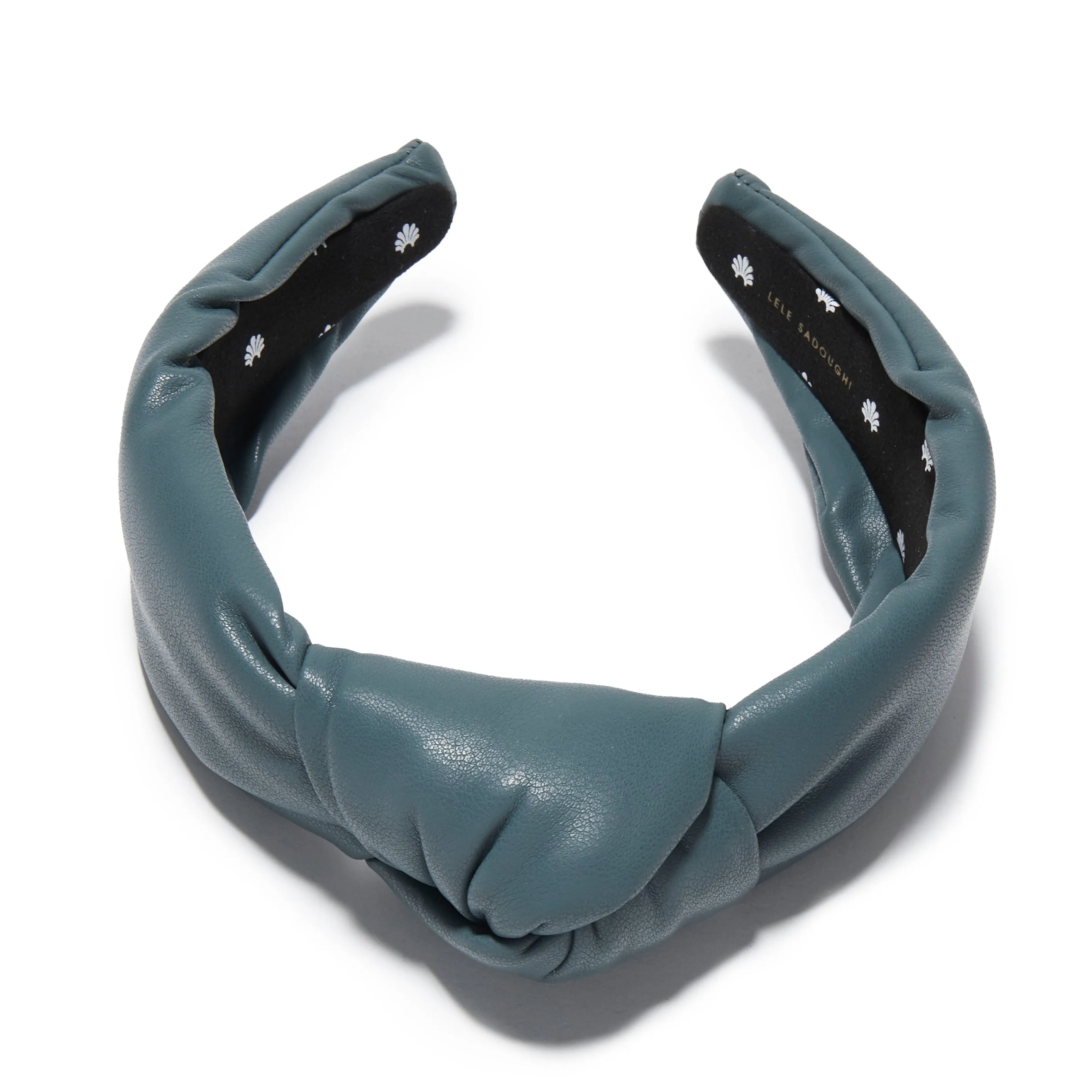 CHARCOAL FAUX LEATHER KNOTTED HEADBAND sold by Lele Sadoughi product image thumbnail 3