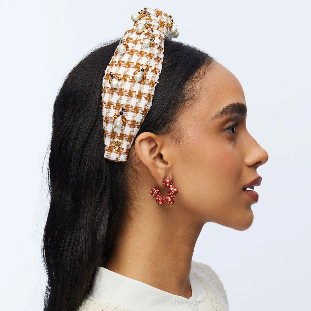 CEDAR TWEED ACORN PEARL KNOTTED HEADBAND sold by Lele Sadoughi product image thumbnail 4