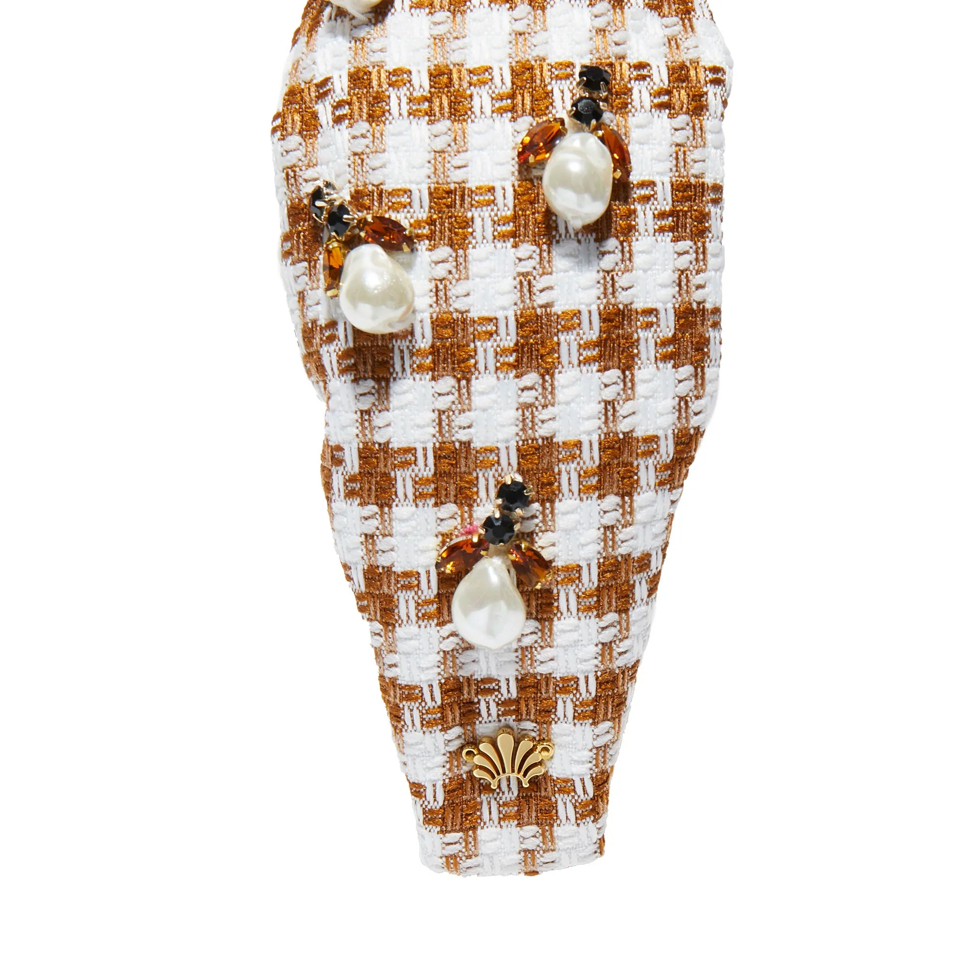 CEDAR TWEED ACORN PEARL KNOTTED HEADBAND sold by Lele Sadoughi product image thumbnail 5